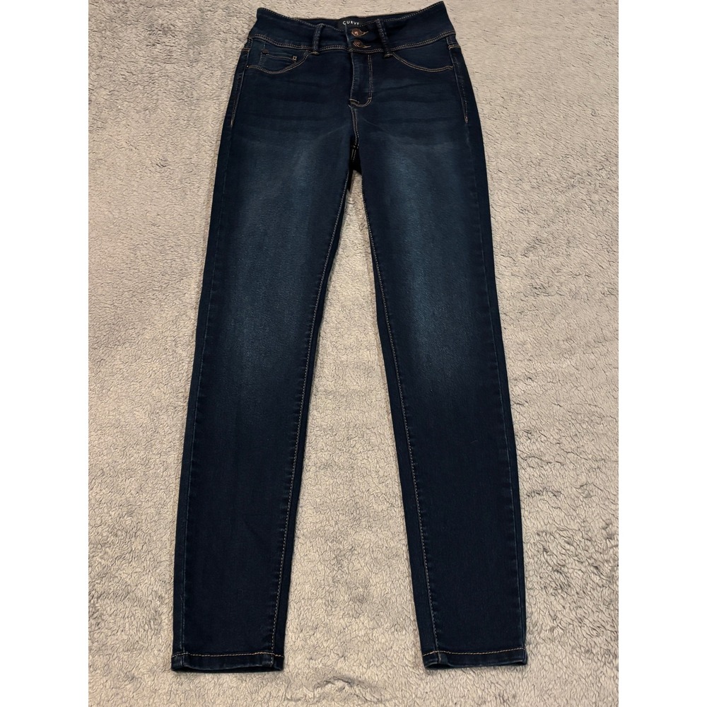 Curve Appeal Curve Creator High Rise Skinny Jeans Dark Wash Indigo Blue 2/26